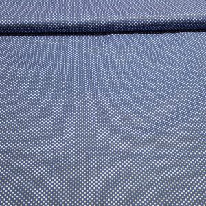 Pamutvászon - Kék alapon fehér pöttyös
