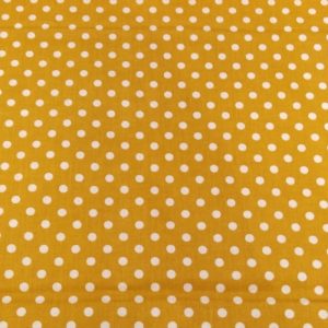 Pamutvászon - Sárga alapon fehér pöttyös - 140 cm