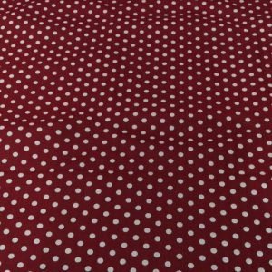 Bordó-fehér pöttyös pamutvászon