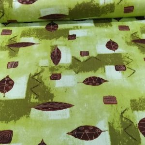 Pisztácia zöld, leveles lakástextil