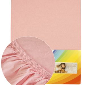 Babarózsaszín Pamut gumis lepedő