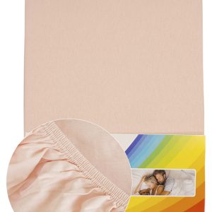 Halványrózsaszín Pamut gumis lepedő