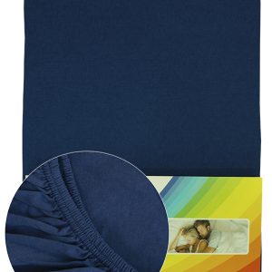 Farmerkék Pamut gumis lepedő