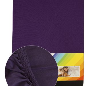Sötétlila színű Pamut gumis lepedő