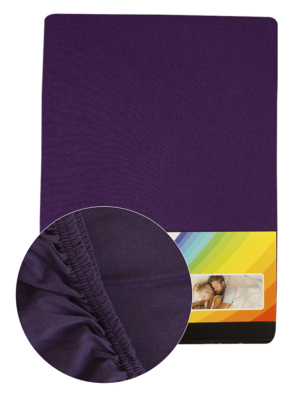 Sötétlila színű Pamut gumis lepedő