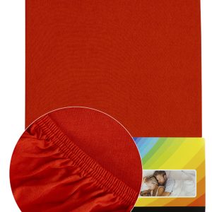 Piros színű Pamut gumis lepedő