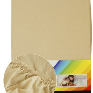 Bézs színű Pamut gumis lepedő