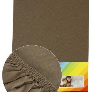 Világosbarna Pamut gumis lepedő