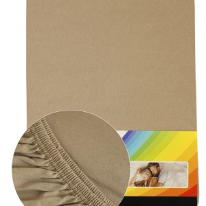 Homok színű Pamut gumis lepedő