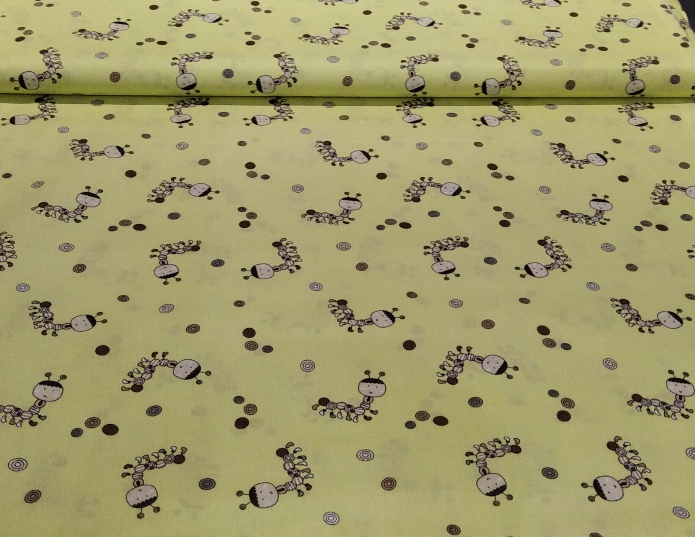 Kukac mintás pamutvászon