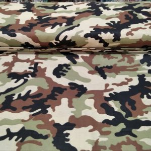 Barna - zöld terepmintás pamutvászon