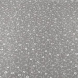 Szürke alapon virágos pamutvászon