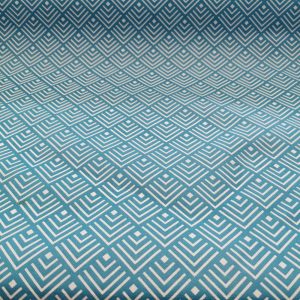 Kék-fehér mintás pamut-poliészter vászon