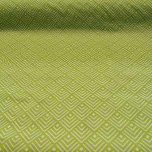 Zöld-fehér mintás pamut-poliészter vászon