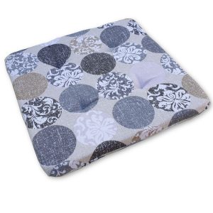 Ülőpárna - Szürke körmintás 35x35x3 cm - Négyzet