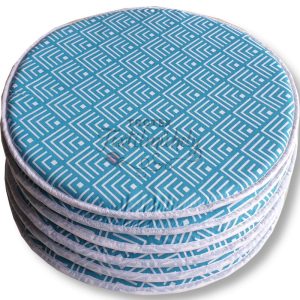 Ülőpárna kék kockás lakástextil huzattal 33x1,5 cm  - 6 db/csomag