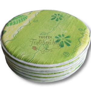 Ülőpárna zöld virágos lakástextil huzattal 33x1,5 cm  - 6 db/csomag