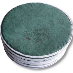 Ülőpárna sötétzöld cirkás lakástextil huzattal 33x1,5 cm  - 6 db/csomag