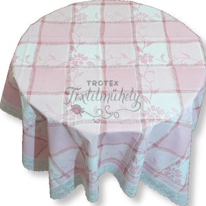 Bordó rózsaszín kockás csipkés terítő Szögletes - 122×152 cm