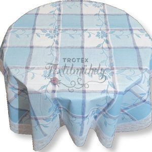 Kék fehér kockás csipkés terítő Szögletes - 122×152 cm