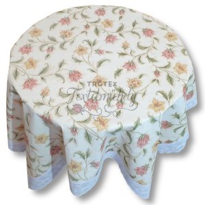 Réti virágos csipkés szélű terítő Ovális - 132×178 cm