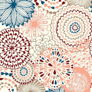 Rózsaszín mandala mintás lakástextil Loneta - 280cm széles