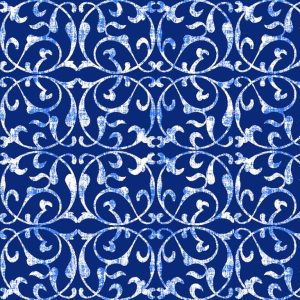 Kék csipkemintás lakástextil Loneta - 280cm széles