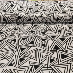 Fekete háromszög mintás pamutvászon