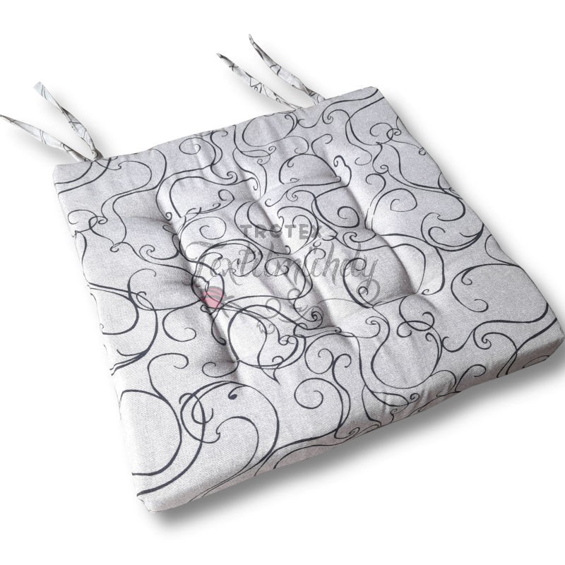 Fekete-szürke indamintás ülőpárna Loneta lakástextil huzattal