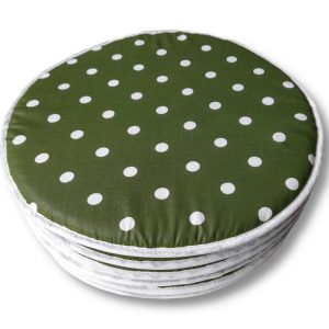 Ülőpárna zöld pöttyös lakástextil huzattal 33x1,5 cm  - 6 db/csomag