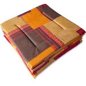 Ülőpárna narancs barna mintás 100gr/m2 PC huzattal 33x33x1,5 cm - 6 db/csomag