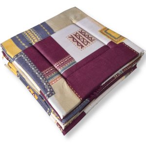 Ülőpárna bordó bézs mintás 100gr/m2 PC huzattal 33x33x1,5 cm - 6 db/csomag