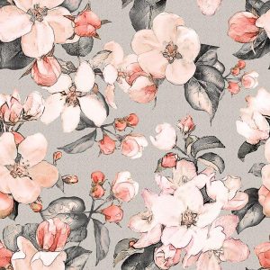 Rózsaszín virágmintás lakástextil Loneta - 280cm széles
