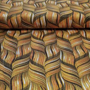 Sárga hullám mintás pamutvászon