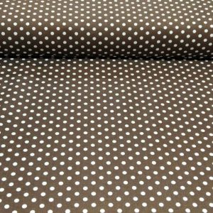 Barna-fehér pöttyös pamutvászon