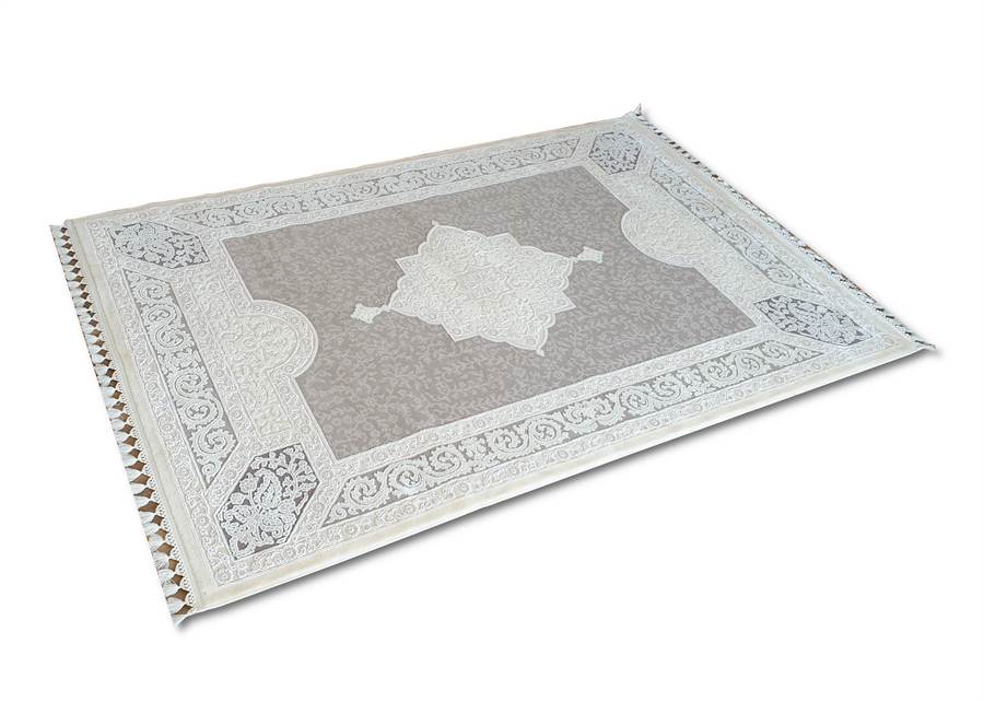 Klasszikus mintás krém-szürke szőnyeg