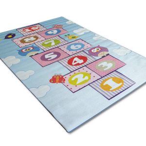 Kék ugróiskolás gyerekszőnyeg - több méretben