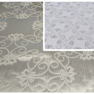 Delight mintás ezüst Lurex Karácsonyi asztalterítő