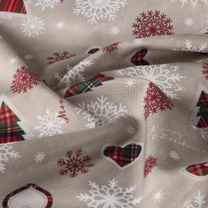 Ribbon karácsonyi teflonos asztalterítő - bézs