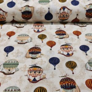 Ballon mintás pamutvászon