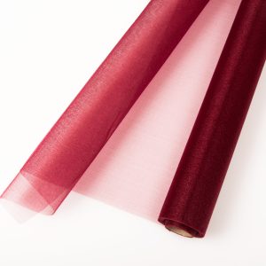 Bordó dekor organza 47 cm széles, 10 méter