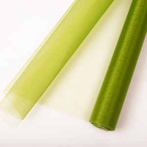 Olivazöld dekor organza 47 cm széles, 10 méter