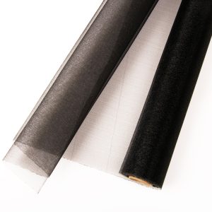 Fekete dekor organza 47 cm széles, 10 méter