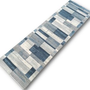 Kék-szürke kockás futószőnyeg 60x200 cm