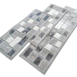 Szürke csempe mintás hálószoba szőnyeg szett