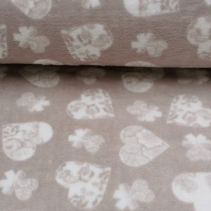 Bézs alapon fehér szív Mintás baby soft