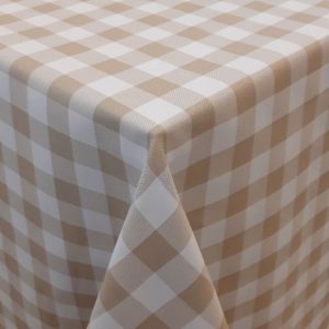 Bézs-fehér kockás Panama/Minimat szövet