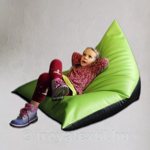 Babzsák műbőr Neonzöld-fekete szinekkel