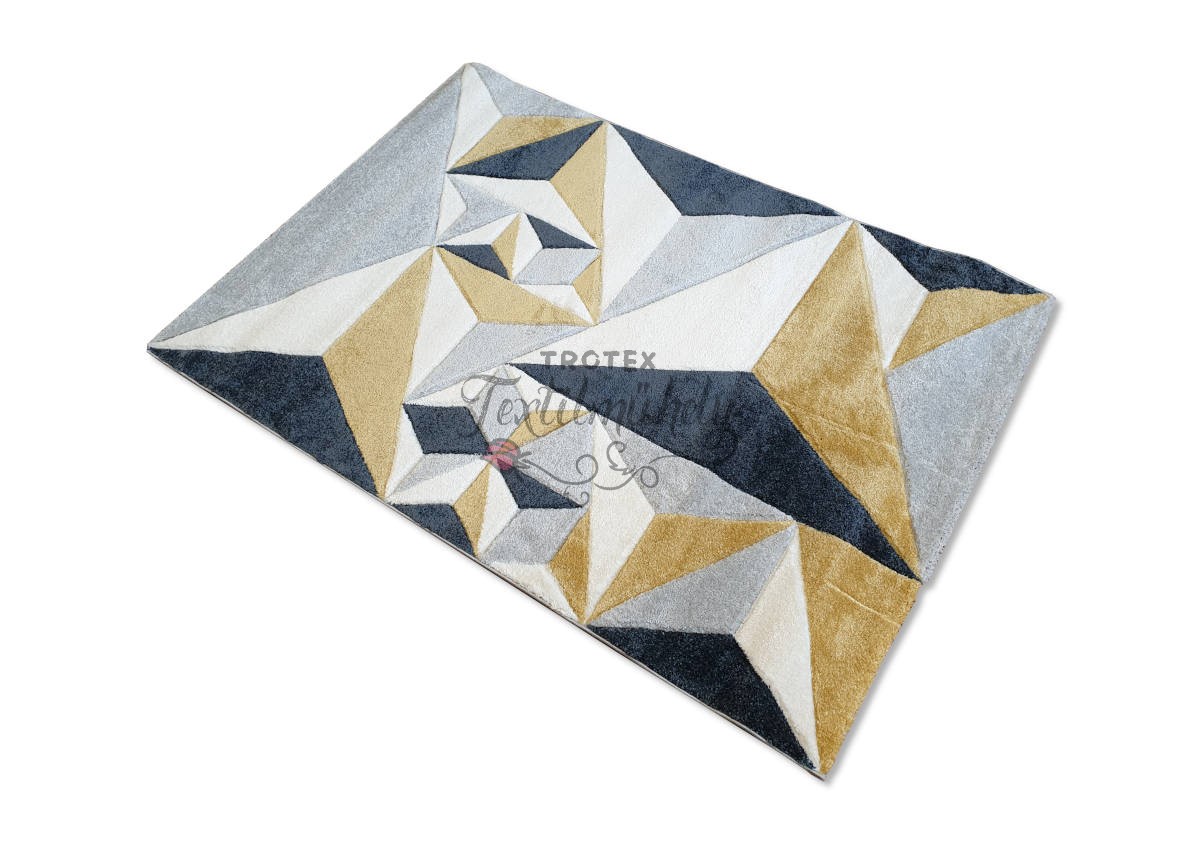 Kék-sárga színű Modern mintás szőnyeg