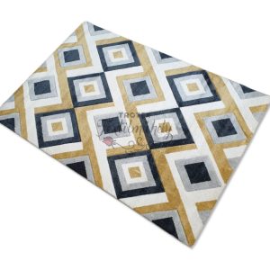 Kék-sárga kockás Modern mintás szőnyeg